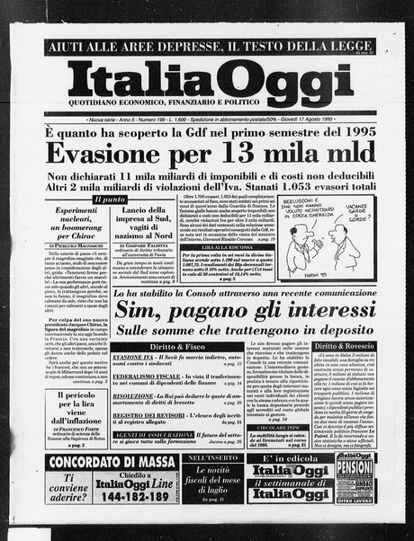 Italia oggi : quotidiano di economia finanza e politica